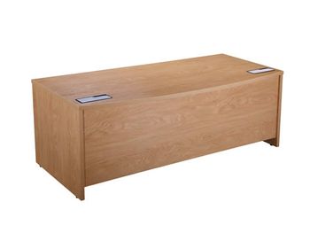 Photo shows the desk in Crown Cut Oak finish. 