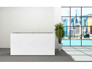 Our best selling range of budget BRAND NEW office furniture. Mostly available from stock. Click photo to view range - quick delivery! This cool white reception desk