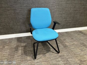 Used blue office cantilever chair 