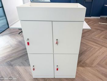 Used 4-door lockers with planter