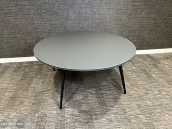 Used 1600mm Workstories 'Air' round table with grey top and black legs