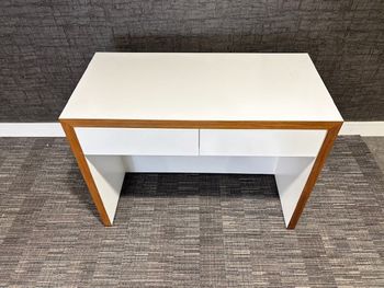 Used Bespoke hardwood table with drawers 