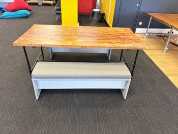 Used grey benches
