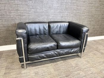 Used Cassina Le Corbusier LC2 black sofas