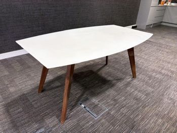 Used white frosted glass 1700mm table 