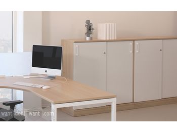 Sliding door storage cabinets in range of finishes.