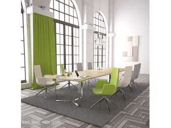 Brand New Boardroom Table with 36mm Top and Chrome Frame