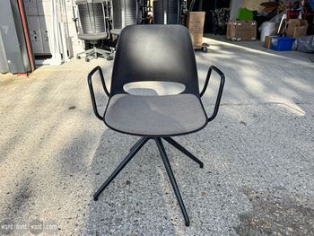 Used Boss Design saint chair in black with upholstered seat 