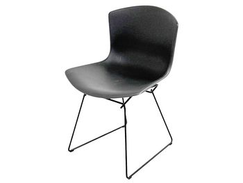 Refurbished Knoll Bertoia Plastic Side Chair in black