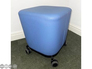 Used Allermuir Haven mobile stools in light blue