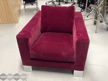 Used Minotti Pollock Armchair in mulberry