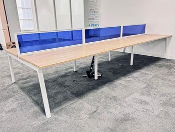 Used 1400mm 6-person bench desks 