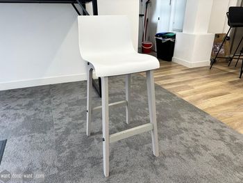 Used white stools with grey legs