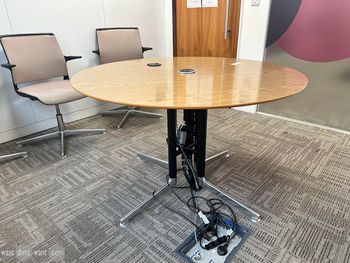 Used 1200mm Senator round meeting table with power