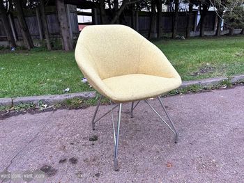 Allermuir Low back chair with 4 leg frame with chrome base 