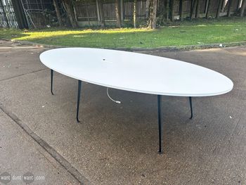Used 3200mm oval meeting table with power