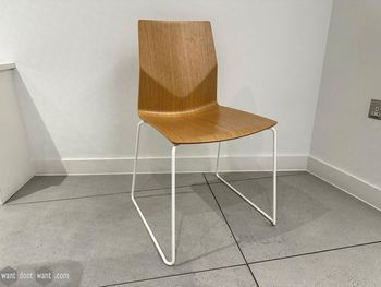 Used Ocee Design stacking canteen chairs with black/white legs