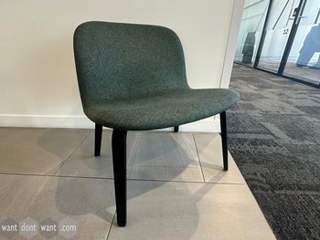 Used green fabric lounge chairs