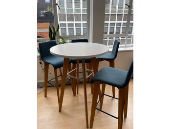 Used 600mm circular high table with wooden legs