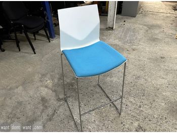 Used Strand + Hvass stools with blue fabric seat