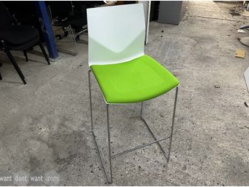 Used Strand + Hvas stools with green fabric seat