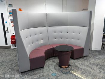 Used Sixteen3 'Fuse' High Back Curved Sofa with 'Keith' Table Included