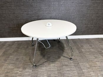 Used Vitra AdHoc round tables with central power dome 