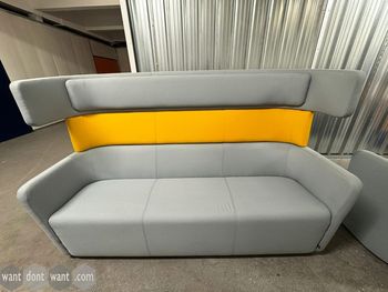Refurbished Bene Parc wing grey/yellow bench 