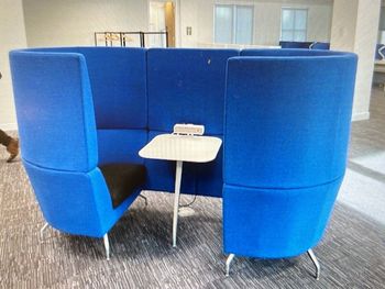 Used Orangebox Cwtch 2-person acoustic booth in blue 