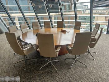 Used 3000mm executive circular walnut boardroom table