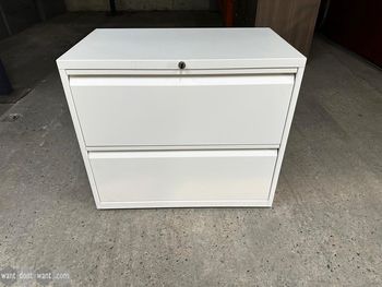 Used white desk high lateral filer
