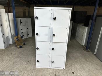 Used 8-door white metal lockers