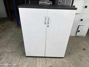 Used 950mm 2-door cupboard in grey/white