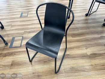 Used Black stacking canteen chair