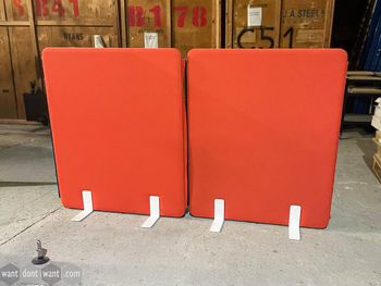 Used 2-tone acoustic floor standing screen