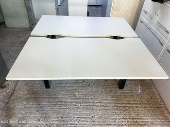 Used electric back-to-back sit stand desks with choice of top