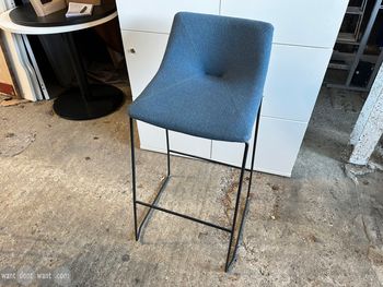 Used Elite blue fabric bar stool
