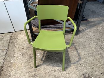 Used DD green cafe chairs with arms