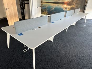 Used 1400mm Dynamobil white bench desks