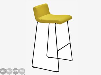 New upholstered stackable bar stool with low backrest