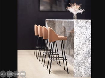 New upholstered bar stool with black metal frame