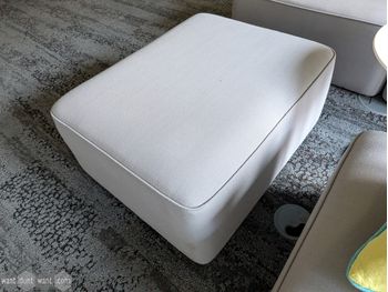 Used grey pouf