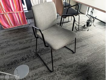 Used Boss Design Arran 2-tone meeting chair on black sled frame and arms