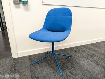 Used Artifort Beso side chair with blue upholstered seat 