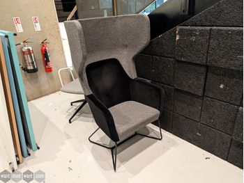 Used Grey and black high back armchair 