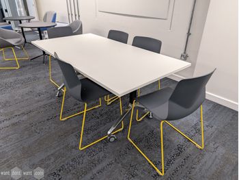 Used 1750mm Boss Design flip-top table on castors 