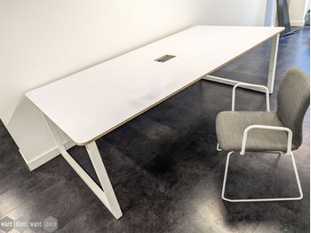Used 2400mm Meeting table with 1-piece top and cut-out