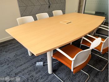 Used 2400mm meeting table with central port