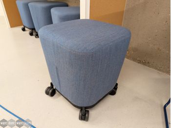Used Allermuir blue stools on wheels