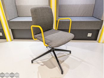 Used Boss Design grey upholstered chair with arms